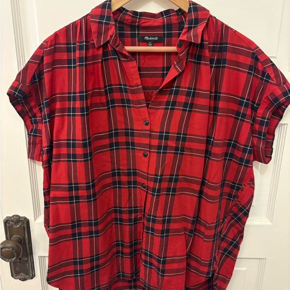 Madewell Red and Black Plaid Shirt